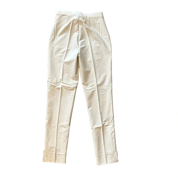 NWOT Wynn Layers Straight Leg Pants Womens XXS Cream Pull‎ On Stretch Side Slit - Picture 2 of 7